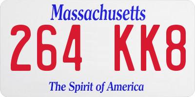MA license plate 264KK8