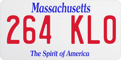 MA license plate 264KL0