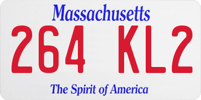 MA license plate 264KL2