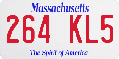 MA license plate 264KL5