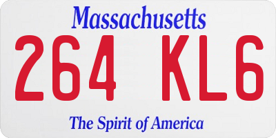 MA license plate 264KL6