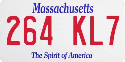 MA license plate 264KL7