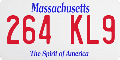 MA license plate 264KL9