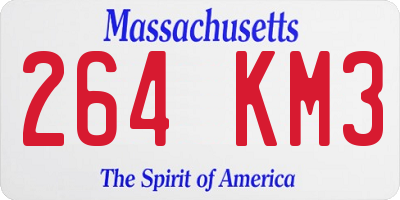 MA license plate 264KM3