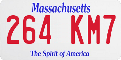 MA license plate 264KM7