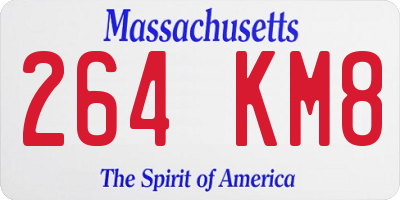 MA license plate 264KM8