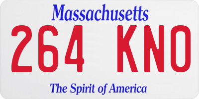 MA license plate 264KN0