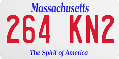 MA license plate 264KN2