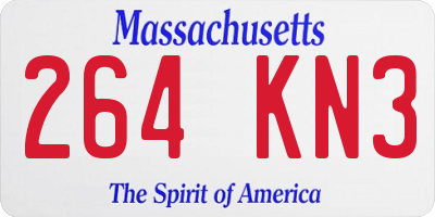 MA license plate 264KN3
