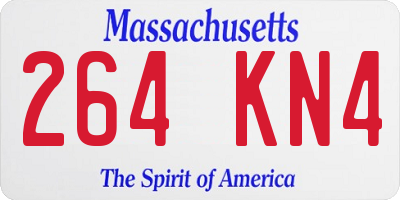 MA license plate 264KN4