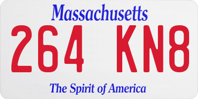 MA license plate 264KN8