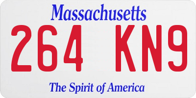MA license plate 264KN9