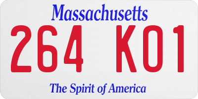 MA license plate 264KO1