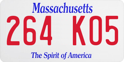 MA license plate 264KO5