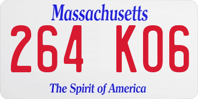 MA license plate 264KO6