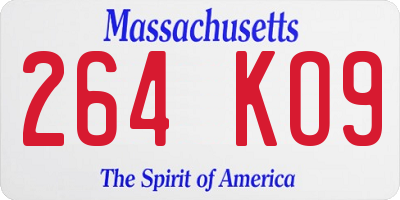 MA license plate 264KO9