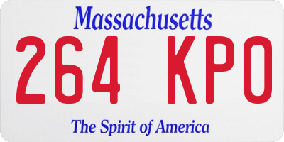 MA license plate 264KP0