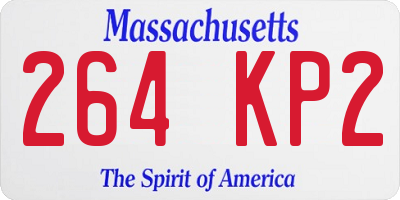MA license plate 264KP2
