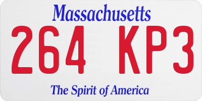 MA license plate 264KP3