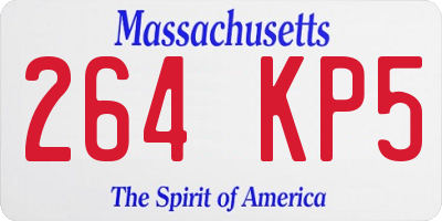 MA license plate 264KP5