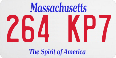 MA license plate 264KP7