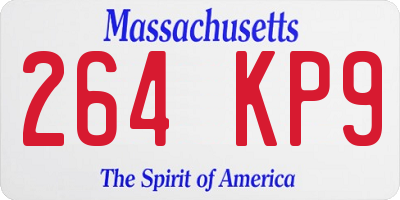 MA license plate 264KP9