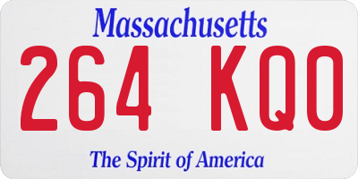 MA license plate 264KQ0