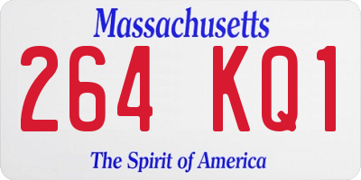 MA license plate 264KQ1