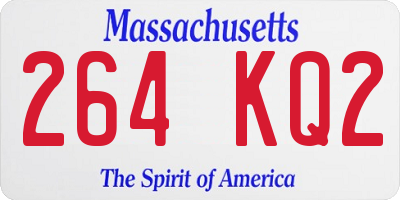MA license plate 264KQ2