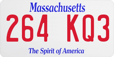 MA license plate 264KQ3