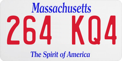 MA license plate 264KQ4