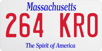 MA license plate 264KR0