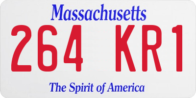 MA license plate 264KR1