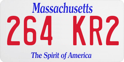 MA license plate 264KR2