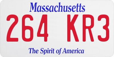 MA license plate 264KR3