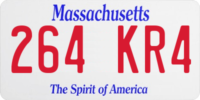 MA license plate 264KR4