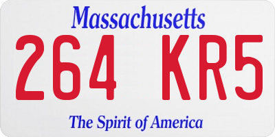 MA license plate 264KR5