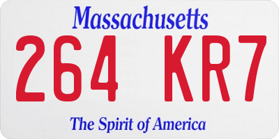 MA license plate 264KR7