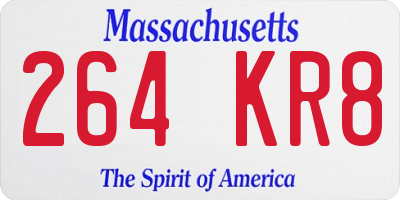MA license plate 264KR8