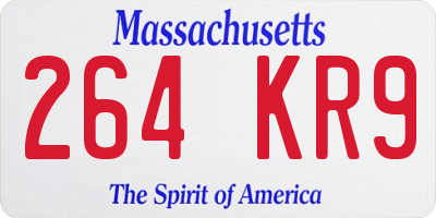 MA license plate 264KR9