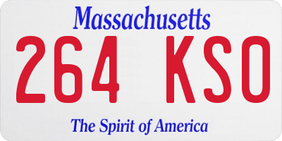 MA license plate 264KS0