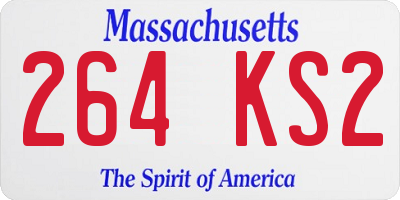 MA license plate 264KS2