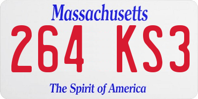 MA license plate 264KS3