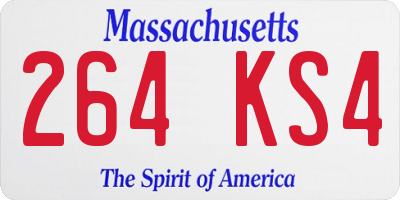 MA license plate 264KS4