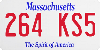 MA license plate 264KS5