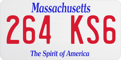 MA license plate 264KS6