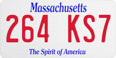 MA license plate 264KS7