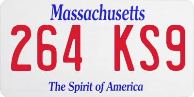 MA license plate 264KS9