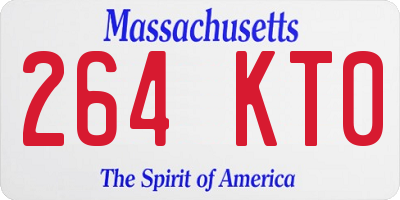 MA license plate 264KT0
