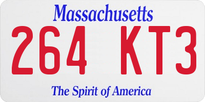 MA license plate 264KT3